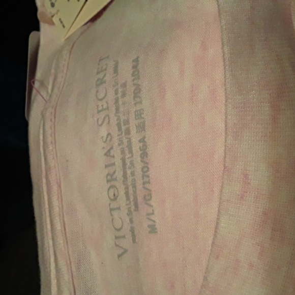 NWT Med Pink Heathered Victoria's Secret Long sleeve Gorgeous Nightshirt Bling - Picture 10 of 12